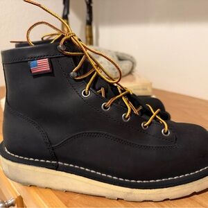 Danner Black Leather Boots with Tan Laces
